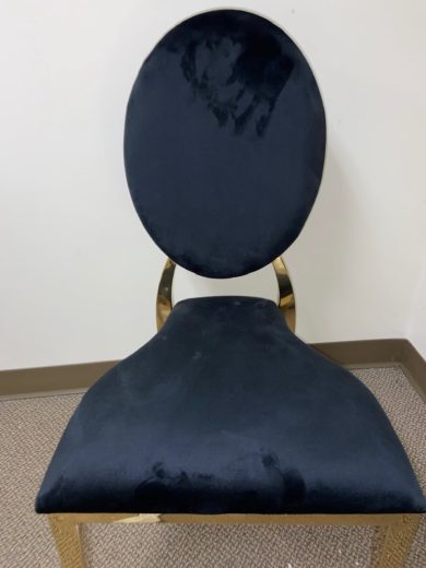 Stainless Steel Velvet Chiavari Chair with Padded Oval Back – Black - Image 3