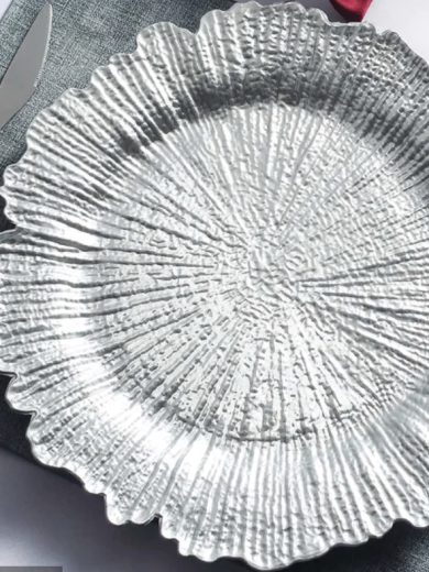 Seaside Charger Plates - Silver