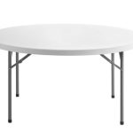 60" Round Heavy-Duty White Plastic Folding Table