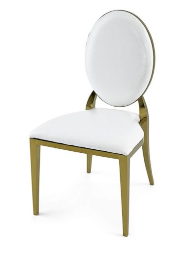 Velvet Chiavari Chair with Padded Oval Back – White - Image 3